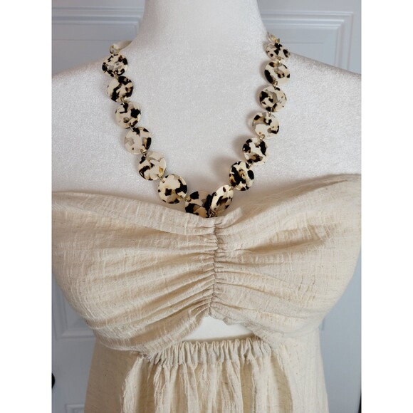 Zara Tortoiseshell Effect Chain Midi Dress Size M - Picture 3 of 9